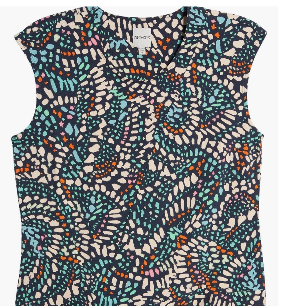 NIC+ZOE Mosaic Dots Side Tie Tank